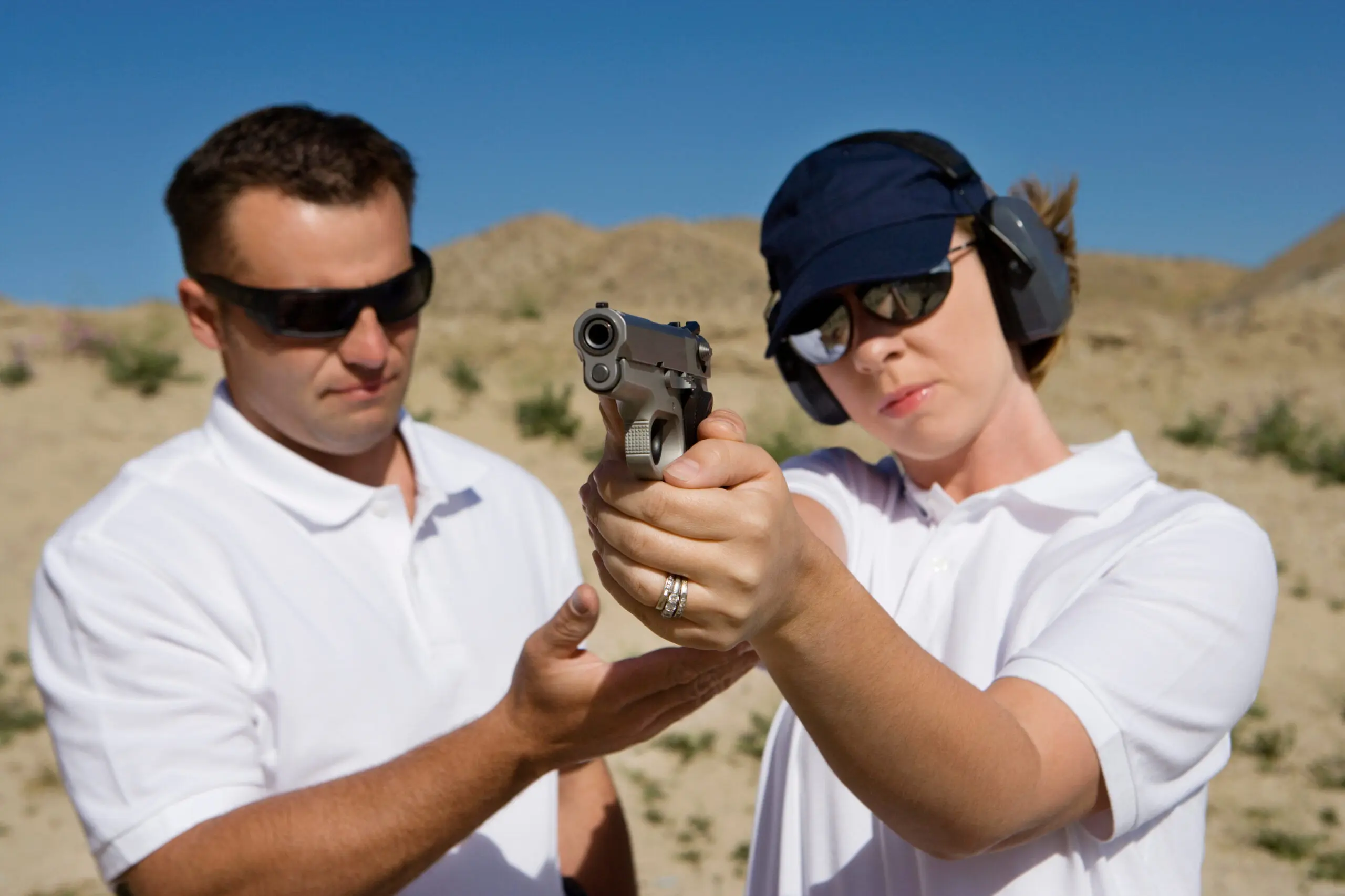 women's beginner pistol class training environment