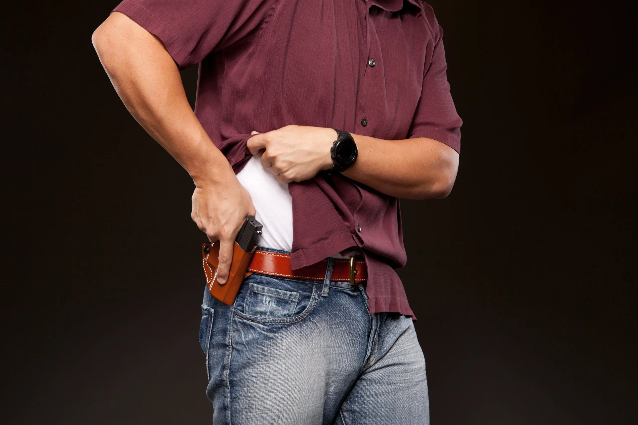 Defensive pistol student practicing handgun skills for real world defensive pistol training